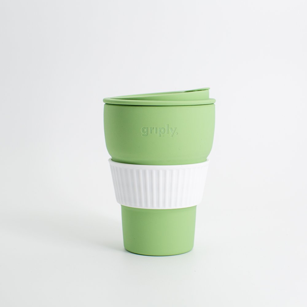 Griffiger, faltbarer Kaffeebecher - Sommergrün - 355 ML