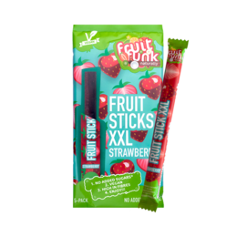 Fruit sticks in a 5-pack, strawberry flavored, made with real fruit, no artificial colors or flavors.