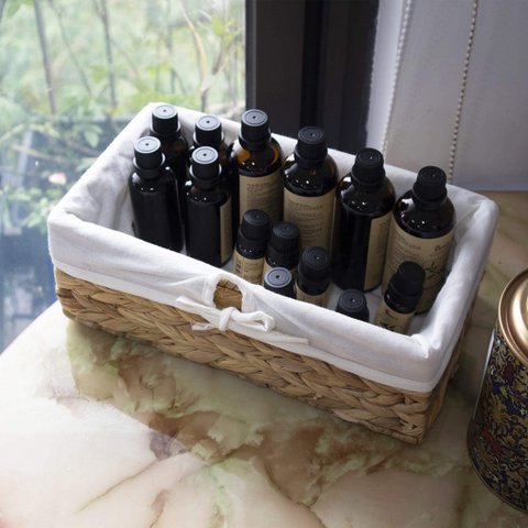 Gewebte Korbaufbewahrungskörbe, dekorative Körbe und Badezimmer-Organizer für Wohnzimmer, Badezimmer, Schrank-Organizer und Bad-Beauty-Produkte-Organizer