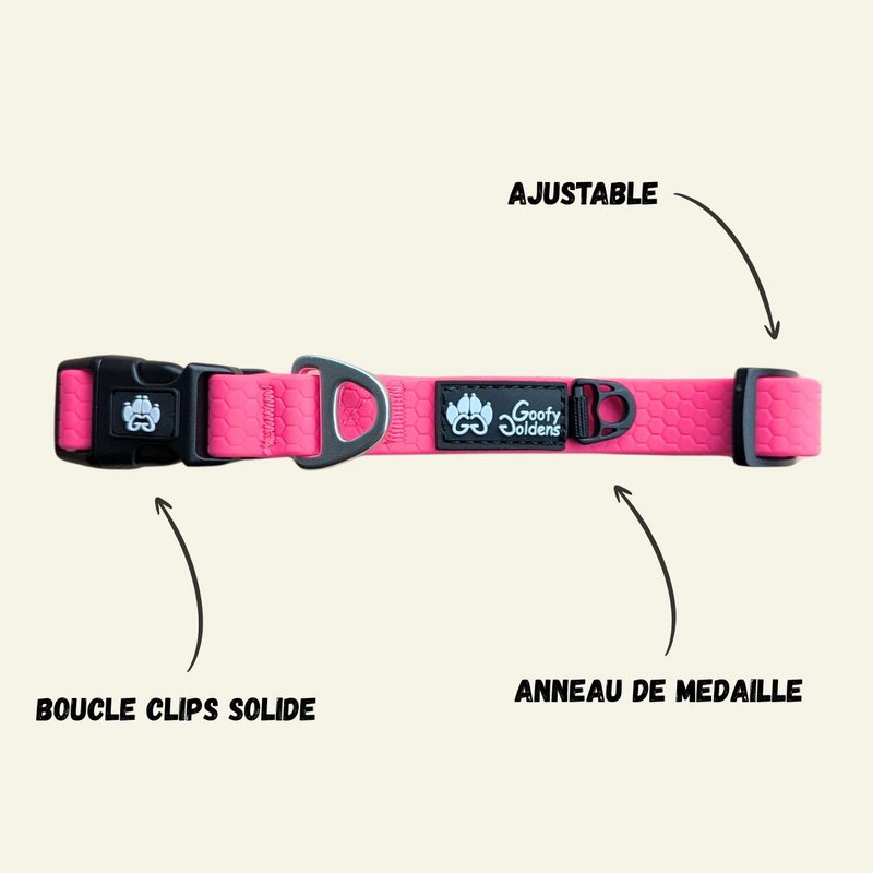 Waterproof collar Neon pink