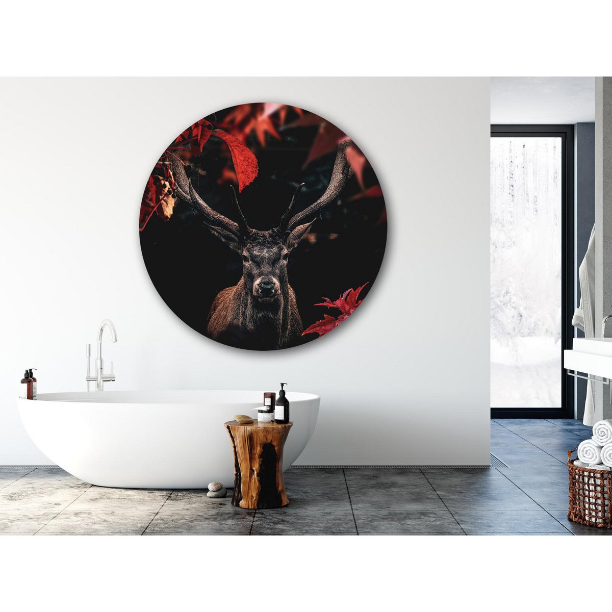 Red Forest Deer circle