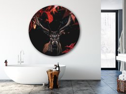Red Forest Deer circle