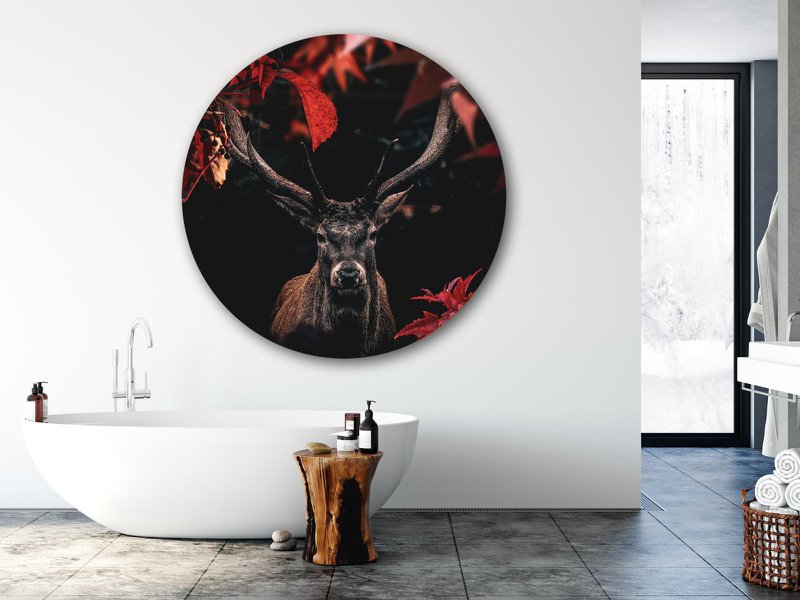 Red Forest Deer circle