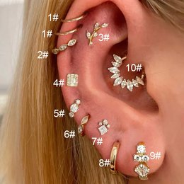 Rvs Hoop Earring Vrouwen Zirconia Crystal Piercing Oor Daith Helix Tragus Kwab Kraakbeen Stud Earring Piercing Sieraden
