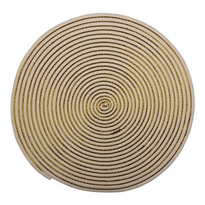 Placemat reed Ø 51x1 cm white yellow jute circle table mat