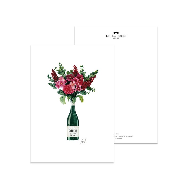 Tarjeta postal - Saludos | ramo de flores
