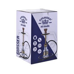 Chicha Complete Shisha Kit met Siliconenslang Keramische Kom, Tang, Mondstuk, Glazen Basis Waterpijp Complete Set Modern Goud