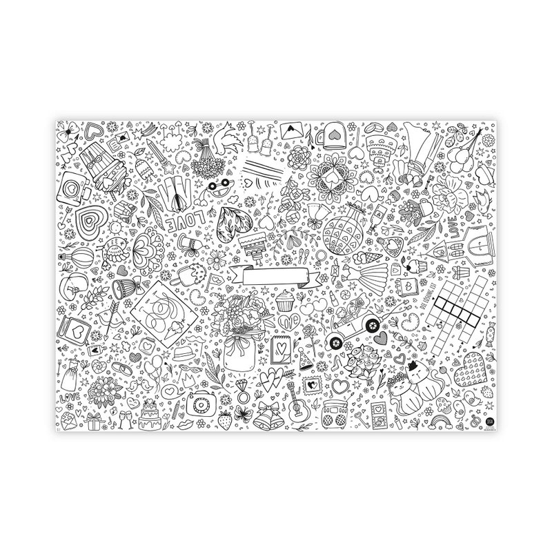 Coloring tablecloth motif wedding
