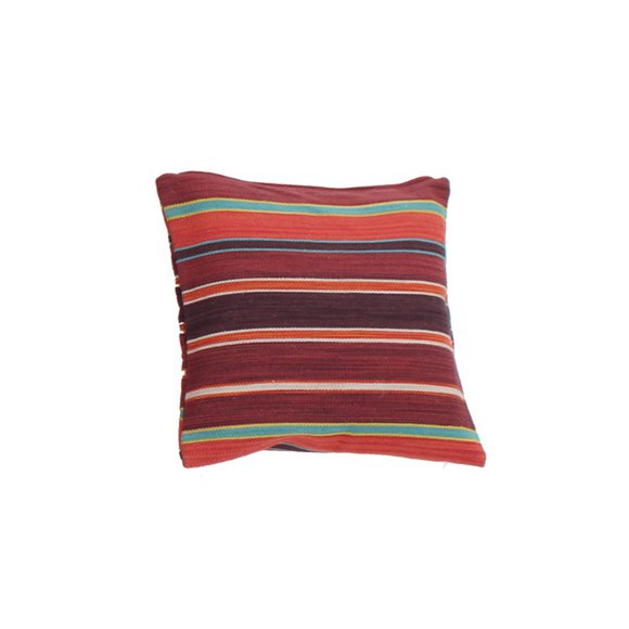 Hazan Kelim Cushion Stripes Purple Turquoise 45 x 45 cm