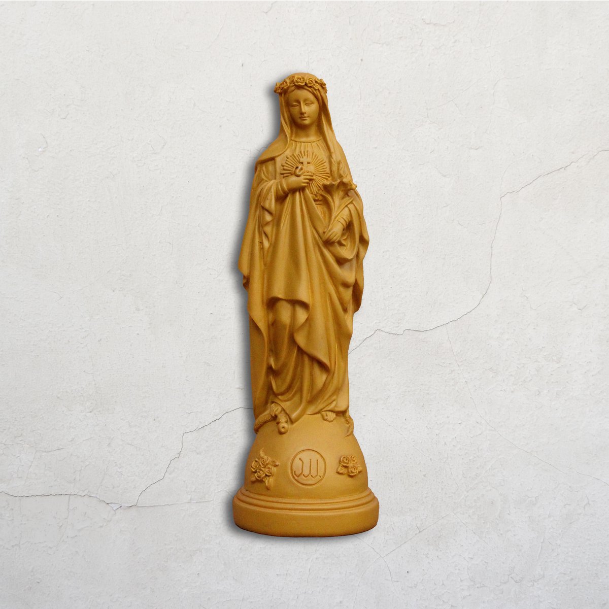 Statuette Mary med blomster
