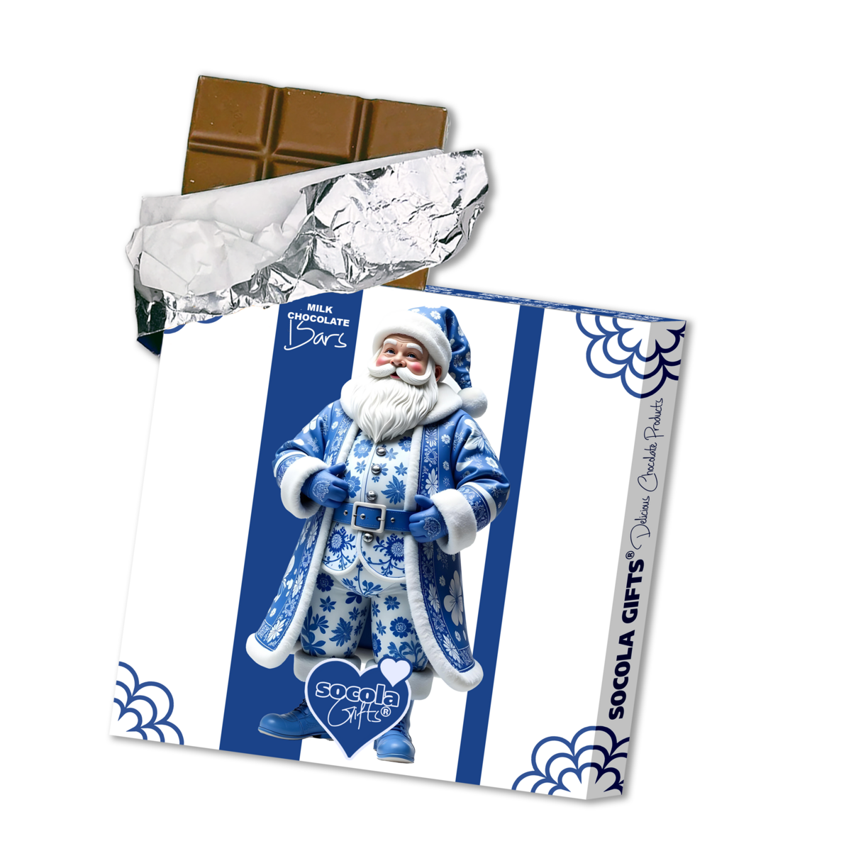 Socola chocolade 200 gram tabletten "KERSTMAN" (10pcs) Xmas giftbox