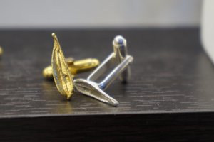 Vergoldeter Messingschmuck, goldene Manschettenknöpfe, silberne Manschettenknöpfe, Hochzeitsgeschenk für Männer