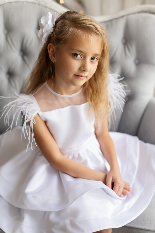 Angel white luxury dress for girls