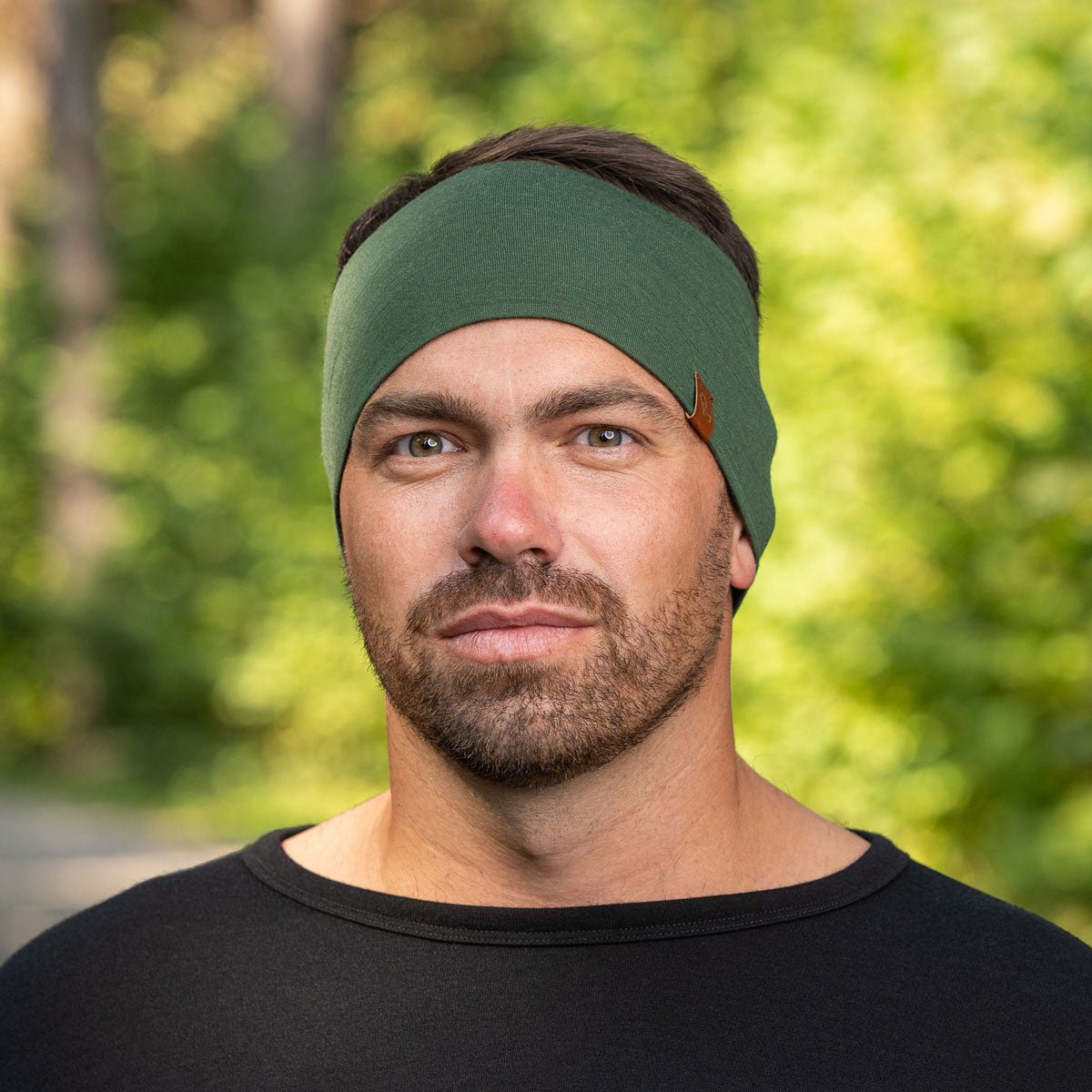 Men's Headband 160 Merino Dark Green