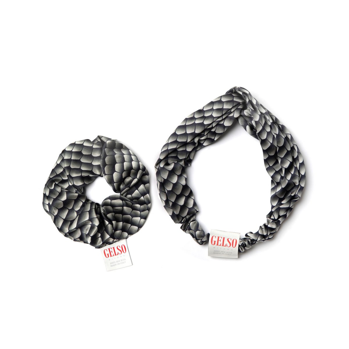 Diadema negra de reptil 100 % seda
