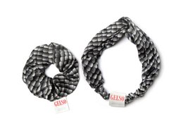 Schwarzes Reptil 100 % Seidenhaarband