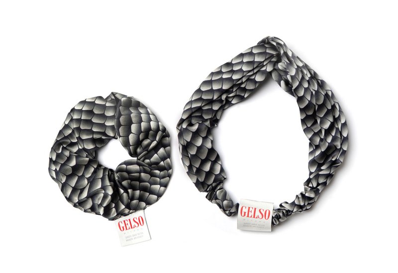 Schwarzes Reptil 100 % Seidenhaarband