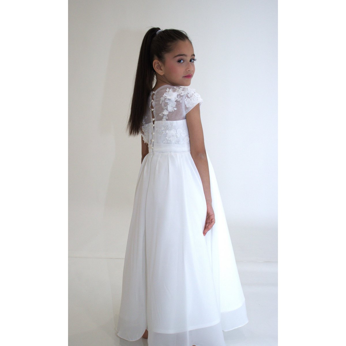 Ceremonial dress JEANNE - White - Size: 130 cm (7/8 years)