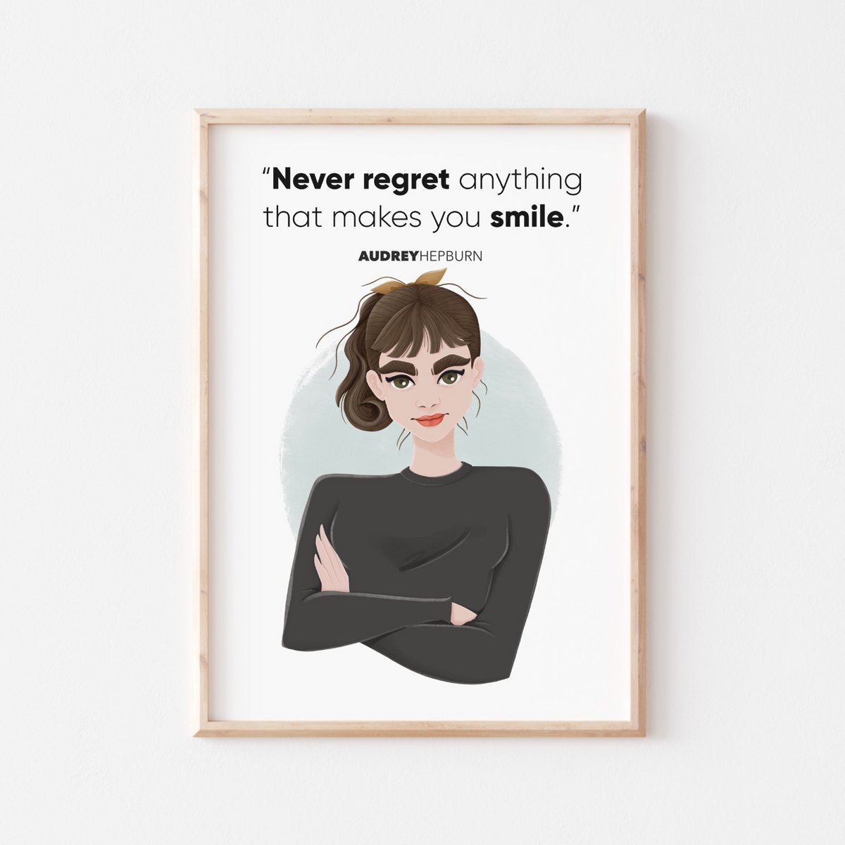Audrey Hepburn - Zitate Kunstdruck (A4)