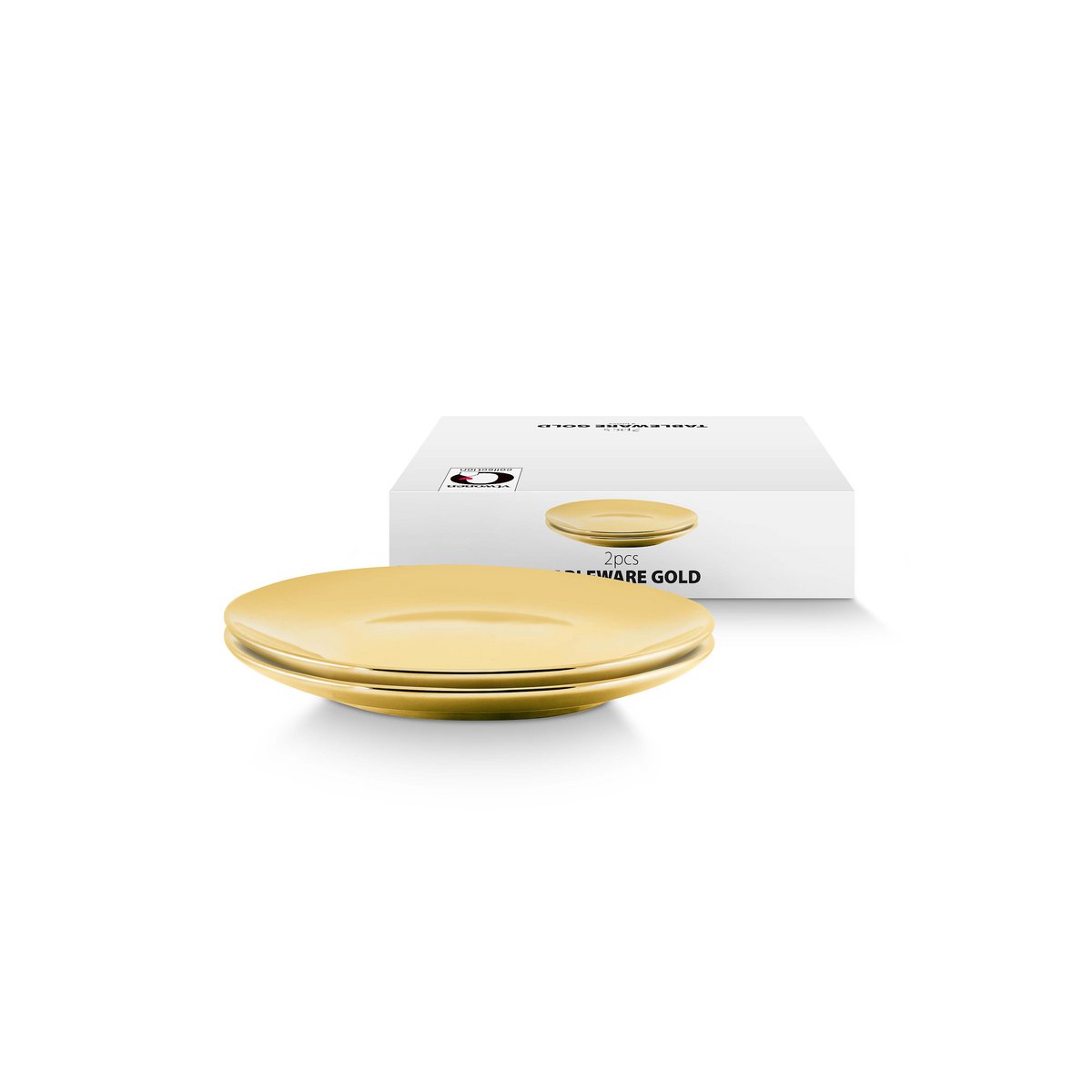 Set/2 Plates Gold 20cm