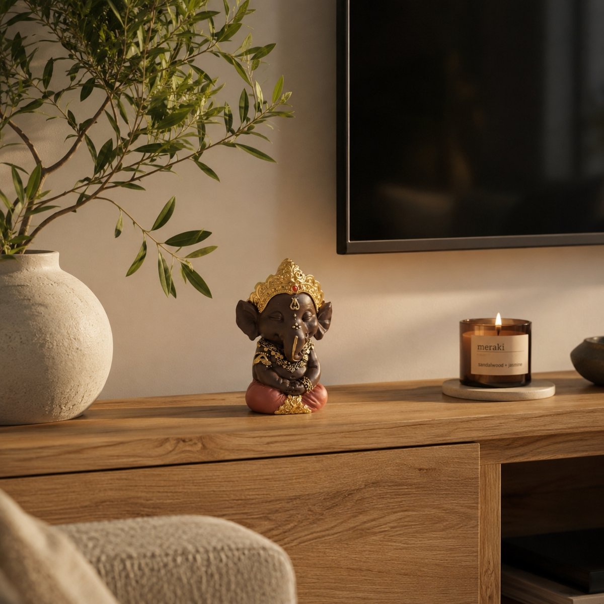 Statuetta Ganesh 2 - Portafortuna - Decorazione Zen e Feng Shui - Per creare un'atmosfera rilassante e spirituale - Idea regalo
