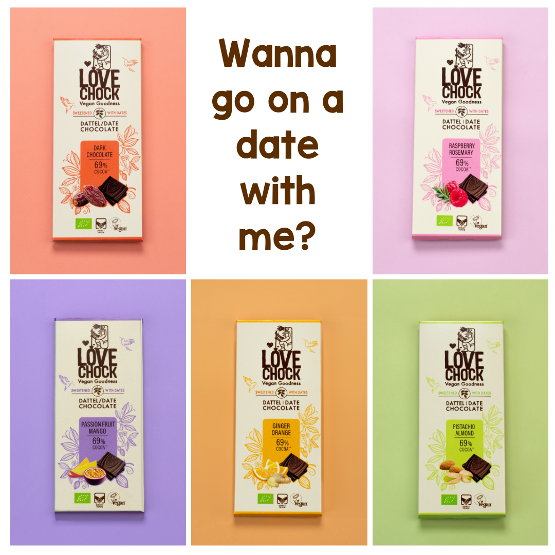 Pakke med dadelsødet chokolade - økologisk & vegansk