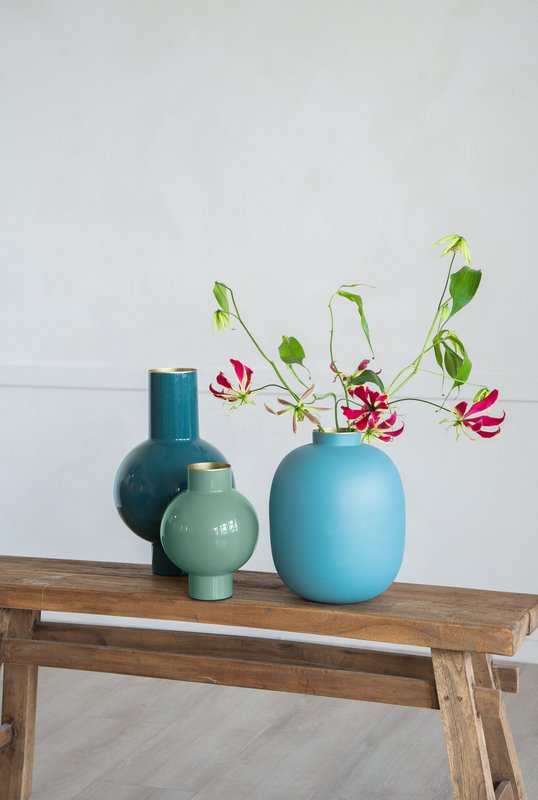 Vase Metal Small Sea Green 18x24cm