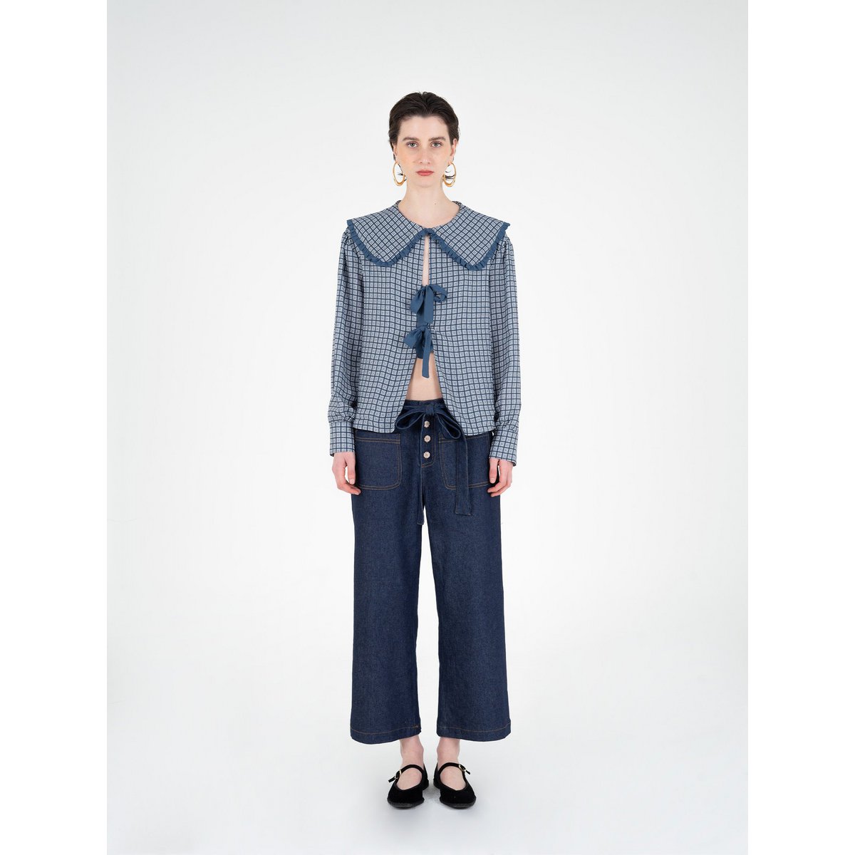 Mystic bluse med tartan print