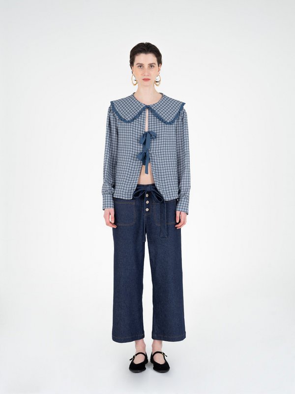 Mystic bluse med tartan print