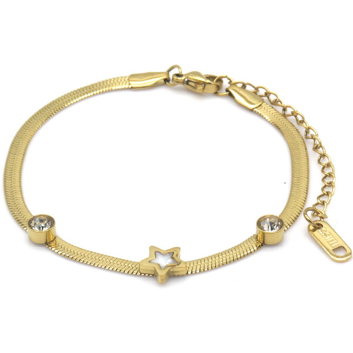 C-C15.1 B2583-009G S. Steel Bracelet Star 16-21cm