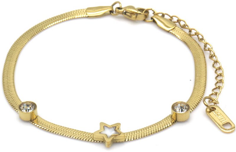 C-C15.1 B2583-009G S. Steel Bracelet Star 16-21cm