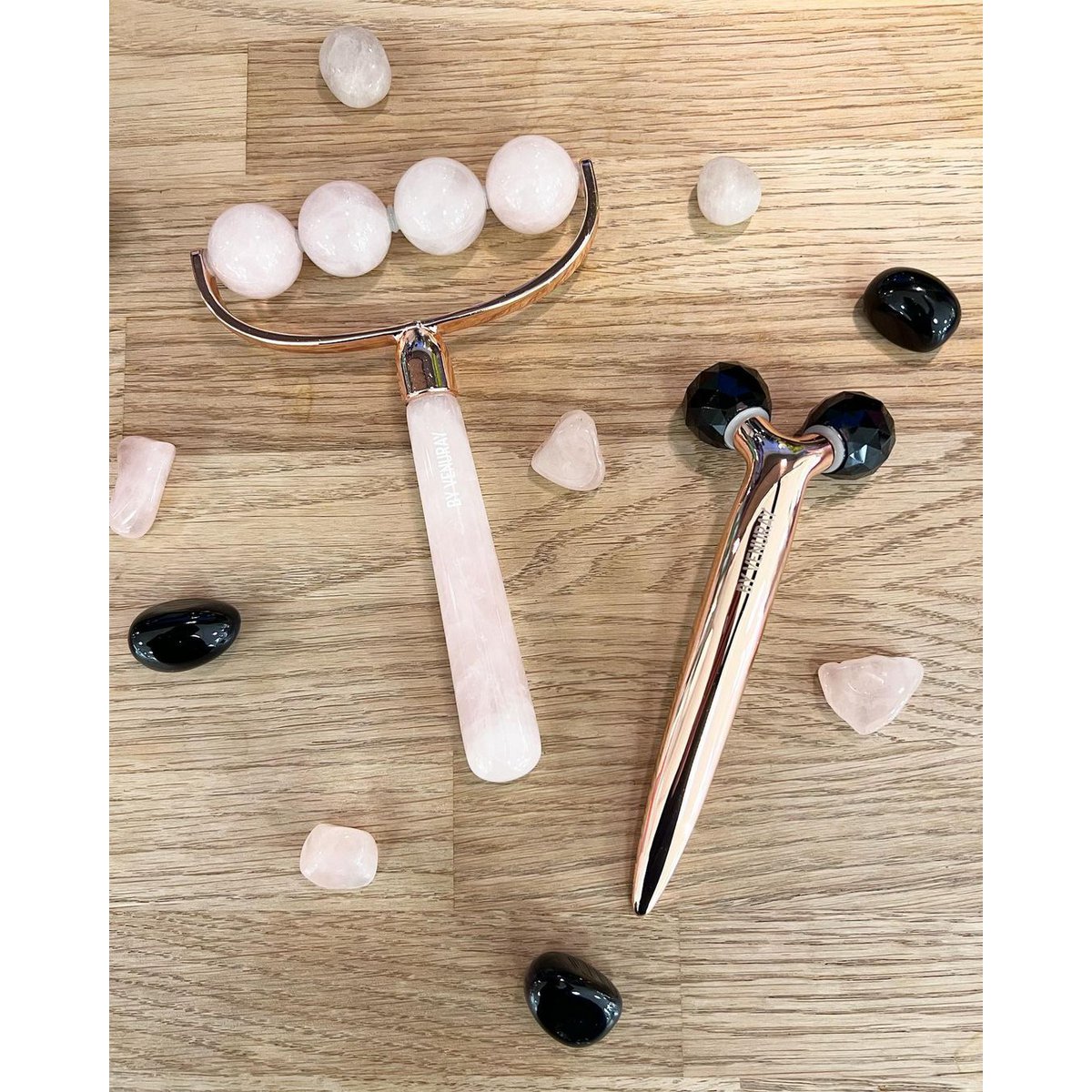 Rose Quartz Body Massage Roller by Venuray