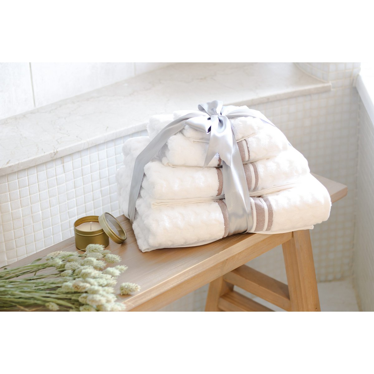 Bear White Towel Set