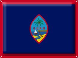 Tin Sign Flag of Guam 40x30cm Flag of Guam