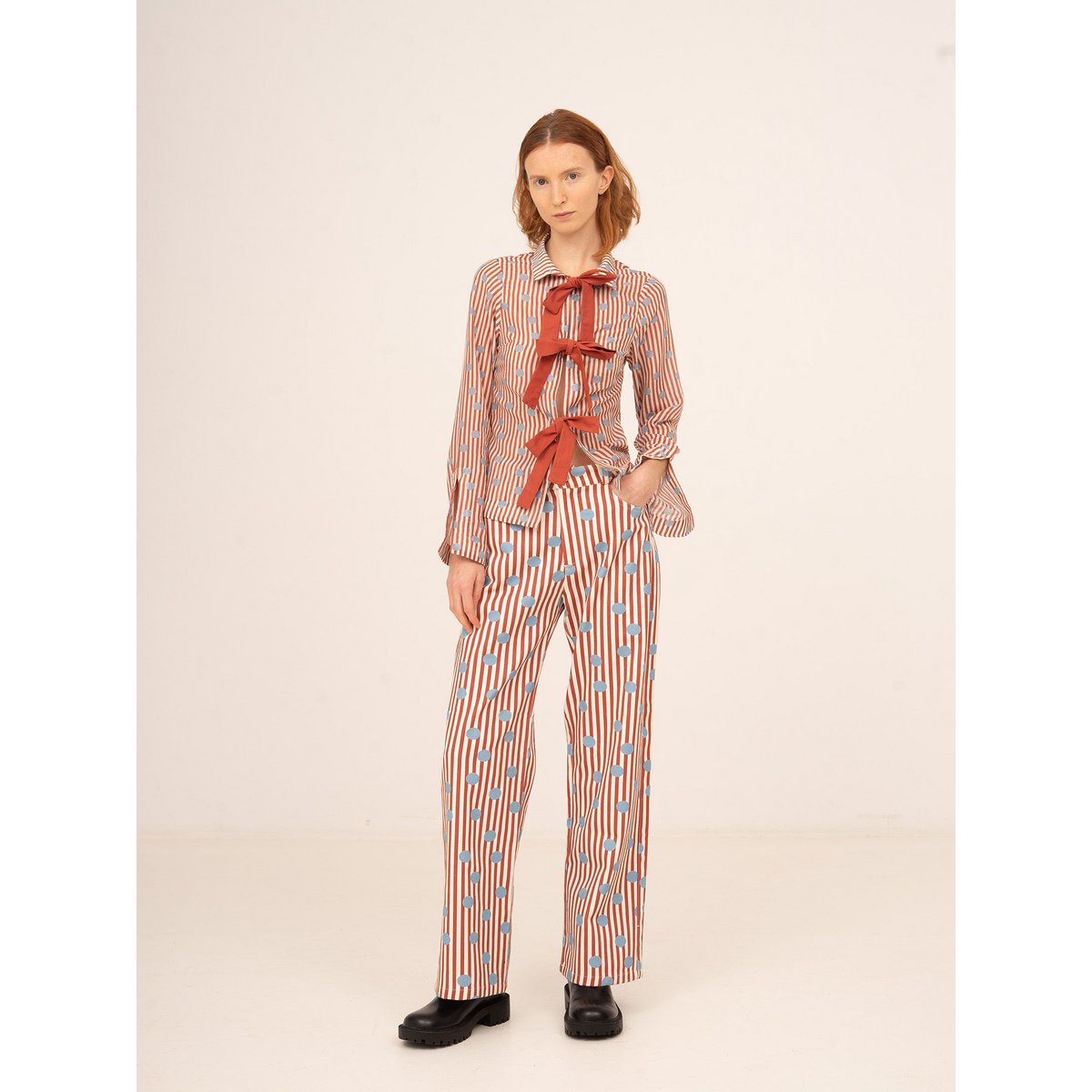 Pop rood gestreept shirt