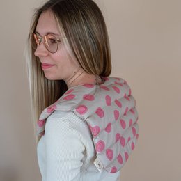 Speltkussen voor nek gemaakt van katoen - smiley roze