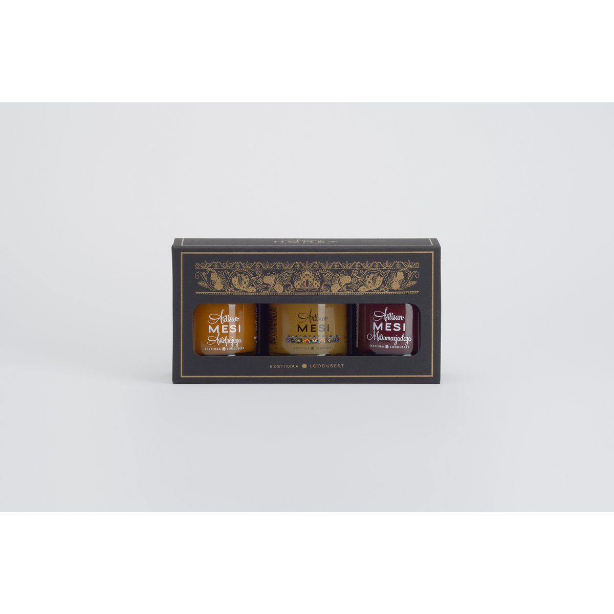 3x50 g package: blossom honey, honey with sea buckthorn, honey with wild berries