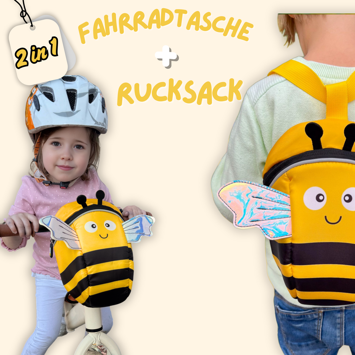 2 w 1 torba rowerowa i plecak - pszczoła