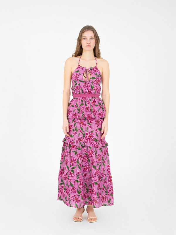 Dualia Lila top met bloemenprint