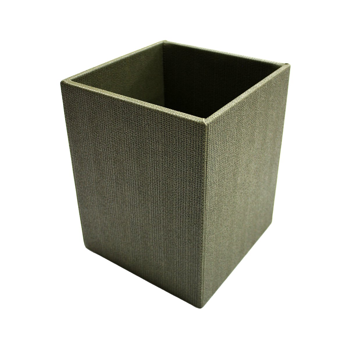 Cestino gettacarte modello quadrato beige verde pattumiera ecopelle
