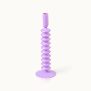 Kaarsenstand glas zigzag lavendel