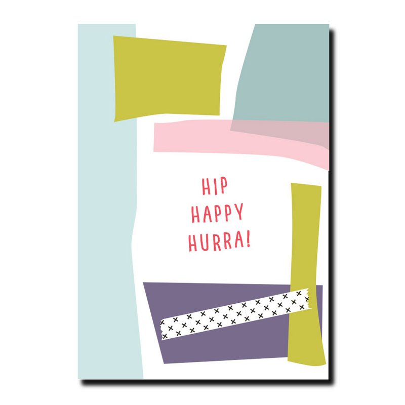 Postkarte Hip Happy Hurra