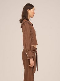 District Brown Denim Bluse