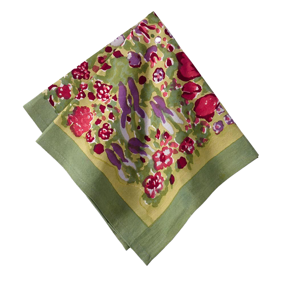 Red green garden towel