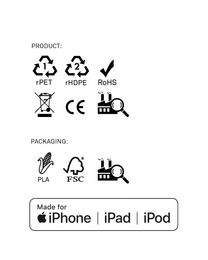 Grønt iPhone Lightning kabel · 2 meter · Fremstillet af genbrugte fiskenet