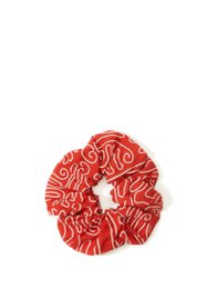 Rød abstrakt print scrunchie