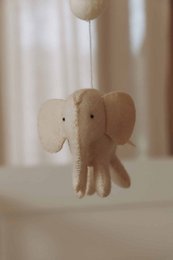 Håndlavet Olifanten Muziekmobiel - Boxmobiel - Babymobil - mobil wickeltisch