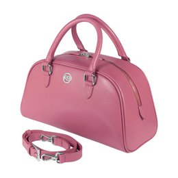 RB1034BS | VIRGINIA bowlingtas voor dames van echt saffianoleer, gemaakt in Italië. Pioen kleur