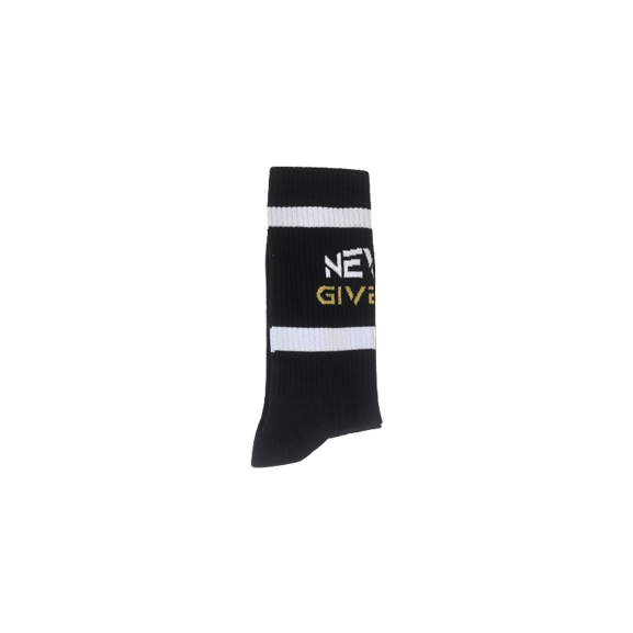 NEVER GIVE UP BLACK SOCKS