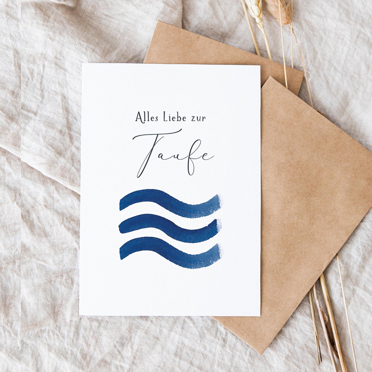 Foldekort "Blue Waves" | dåb